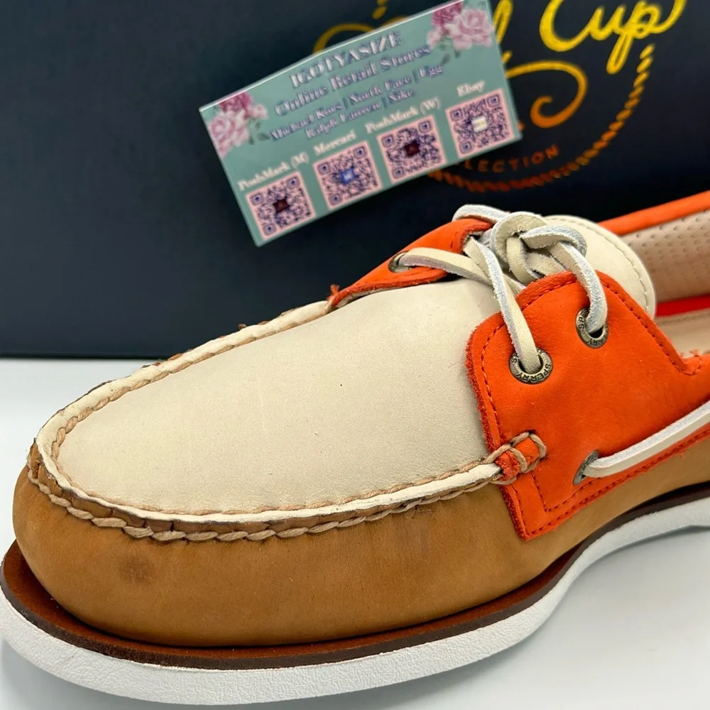 SPERRY GOLD CUP AUTHENTIC TRI‎ TONE BOAT SHOE 2 EYE (10.5)